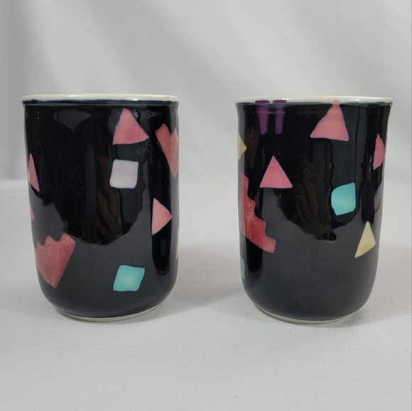 Studio Pottery Painted Geometric Shapes Glazed Pottery OOAK - Picture 6 of 12